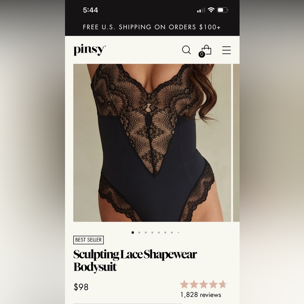Pinsy Sculpting Lace Shapewear Bodysuit NWT 1X